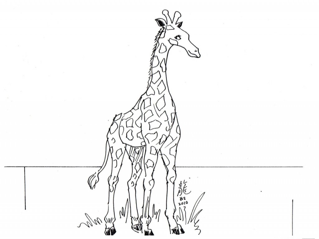 Giraffe Coloring Page for Kids Pictures