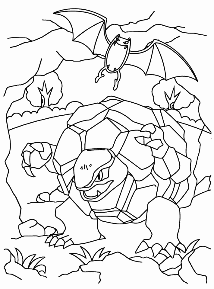 Golem and Golbat Pokemon Coloring Pages