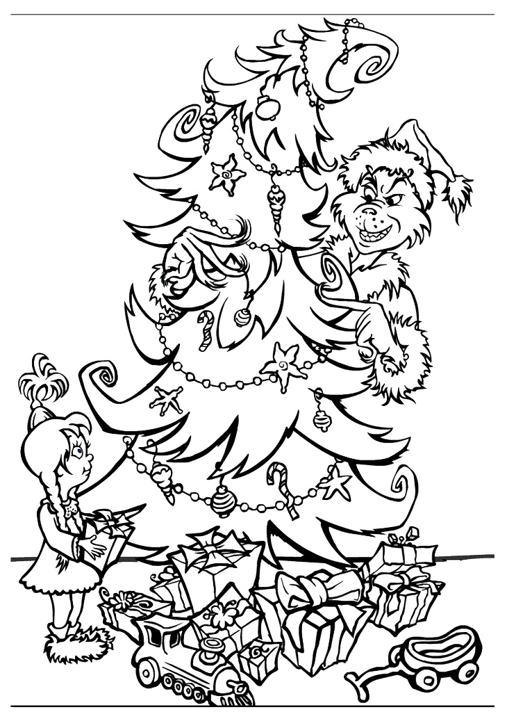 Grinch Coloring Pages Free Printable Grinch