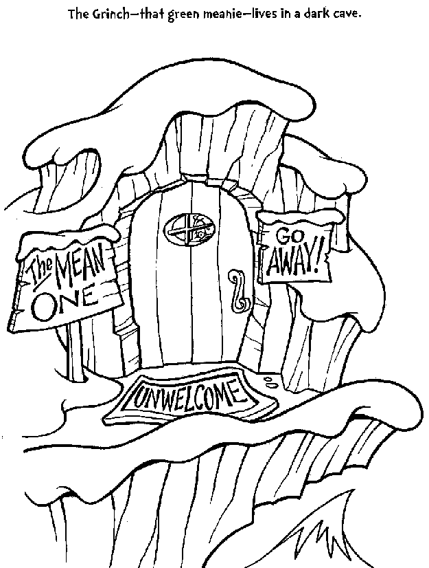 Grinch Green Meanies Cave Coloring Page