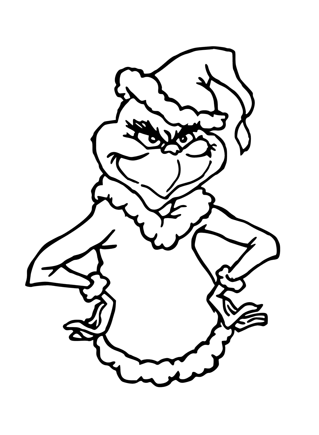 The Grinch in action coloring page