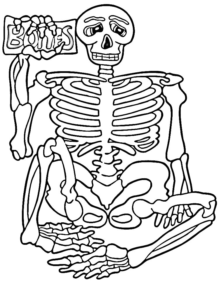 Skeleton Coloring Pages 8