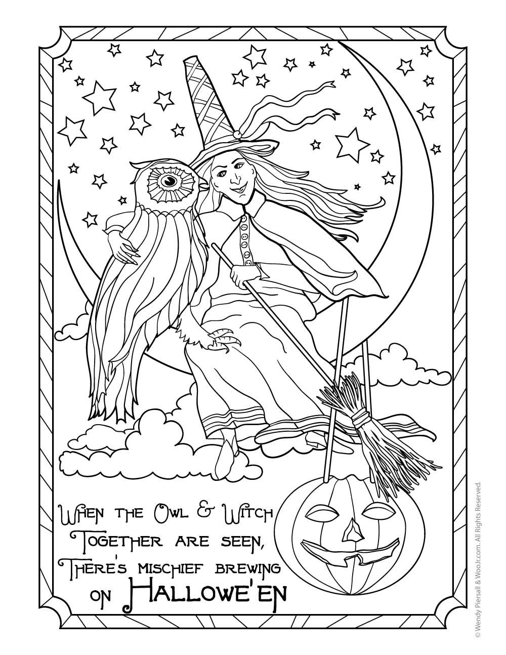 coloring pages of witches