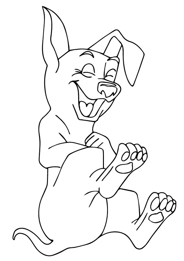 Happy Dog Coloring Page