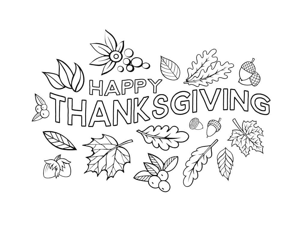 Happy Thanksgiving Coloring Sheet