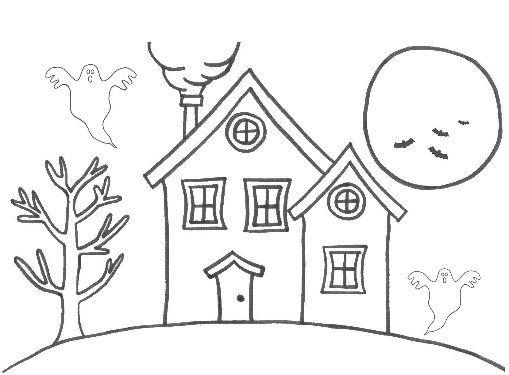 Haunted House Coloring Page