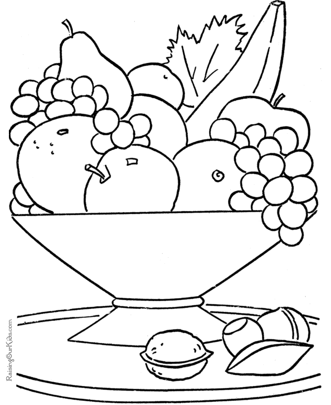 Healthy Foods Coloring Pages