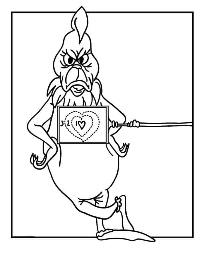 Heart 2 Sizes Grinch Coloring Page