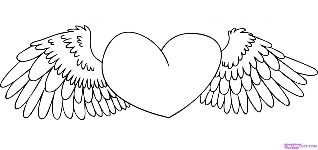 Heart With Wings Coloring Pages