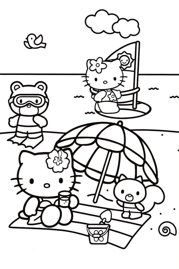 Beach Coloring Pages Beach Scenes Activities