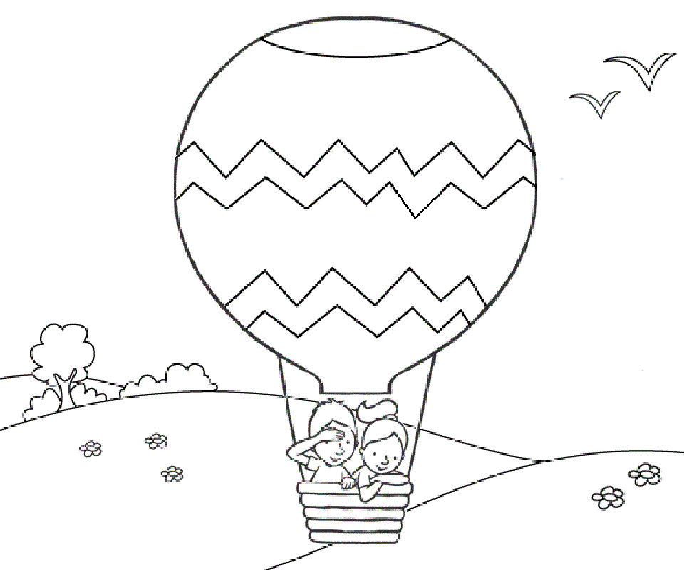 Hot Air Balloon Coloring Pages Online