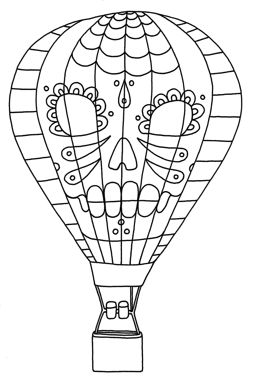 Printable Hot Air Balloon Coloring Pages 1