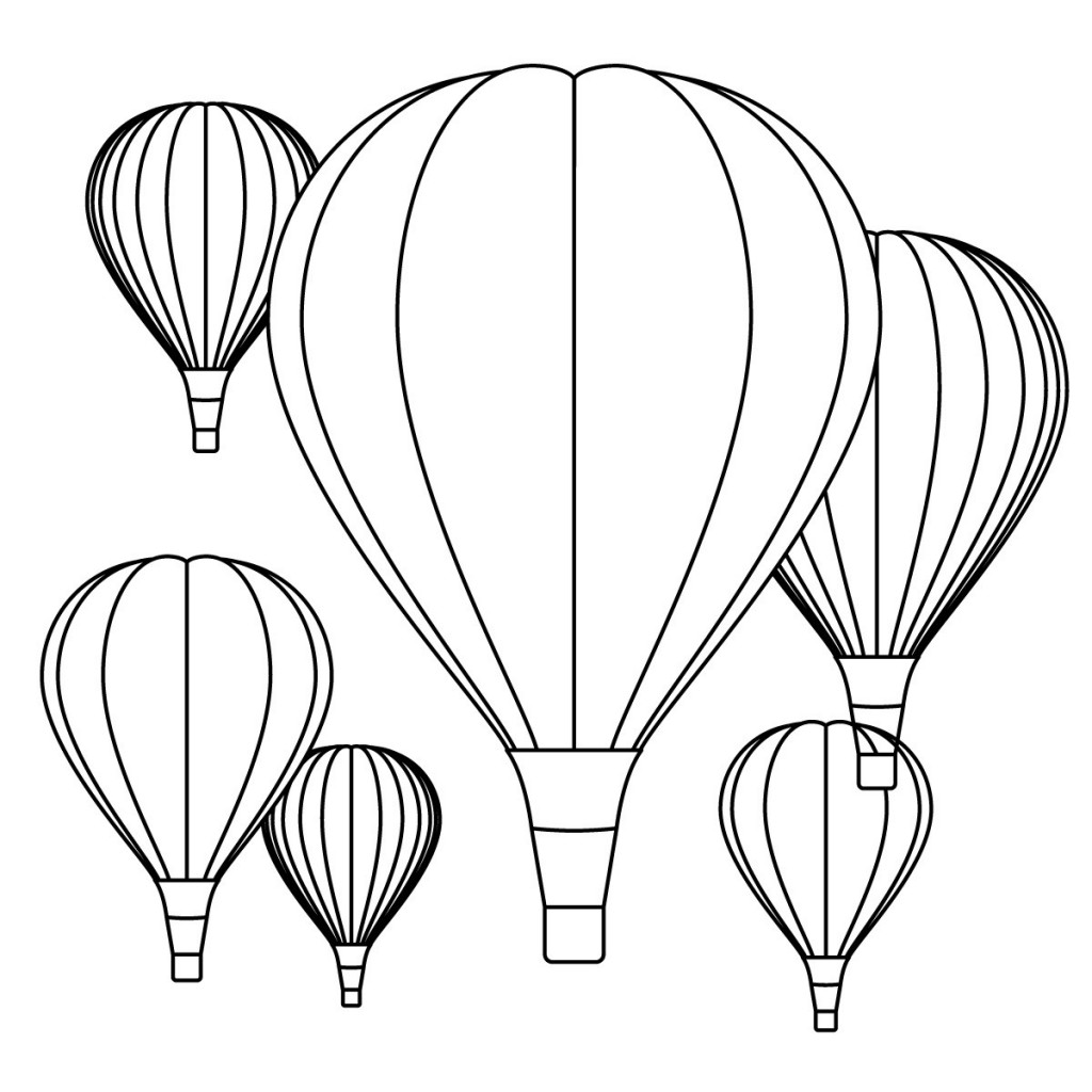 Hot Air Balloons Coloring Page