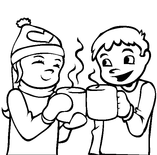 Hot Cocoa Winter Coloring Pages