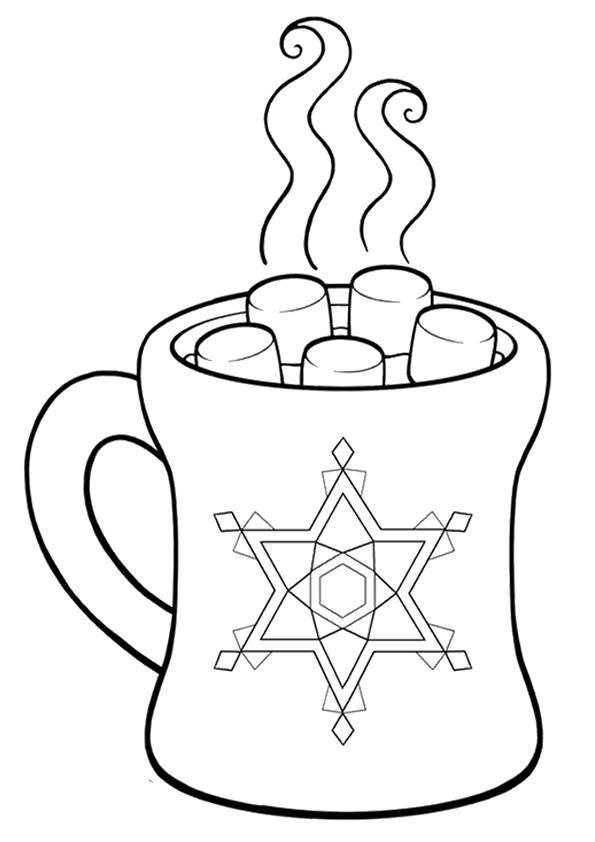 Hot Cocoa In Winter Coloring Page