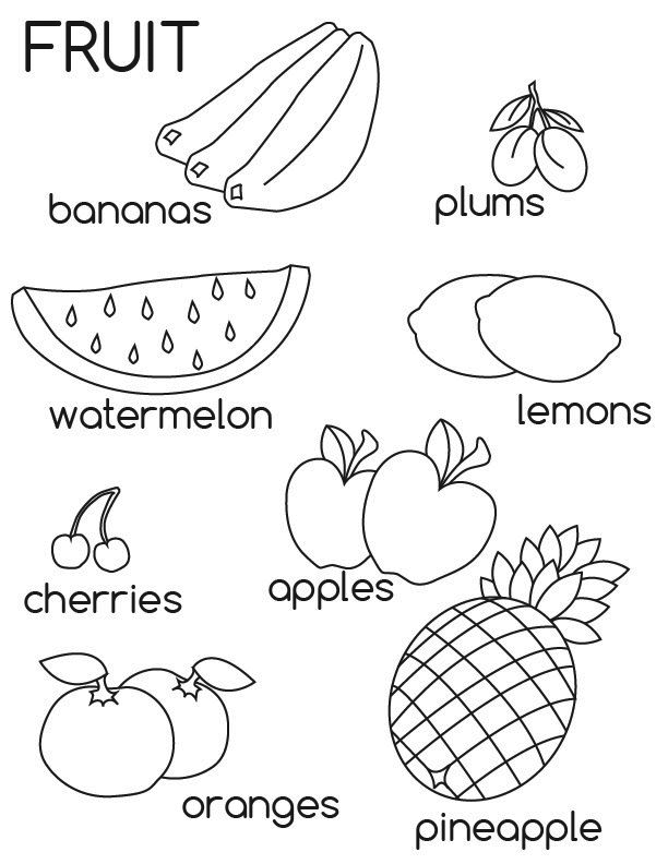  Free  Printable  Fruit  Coloring  Pages  For Kids