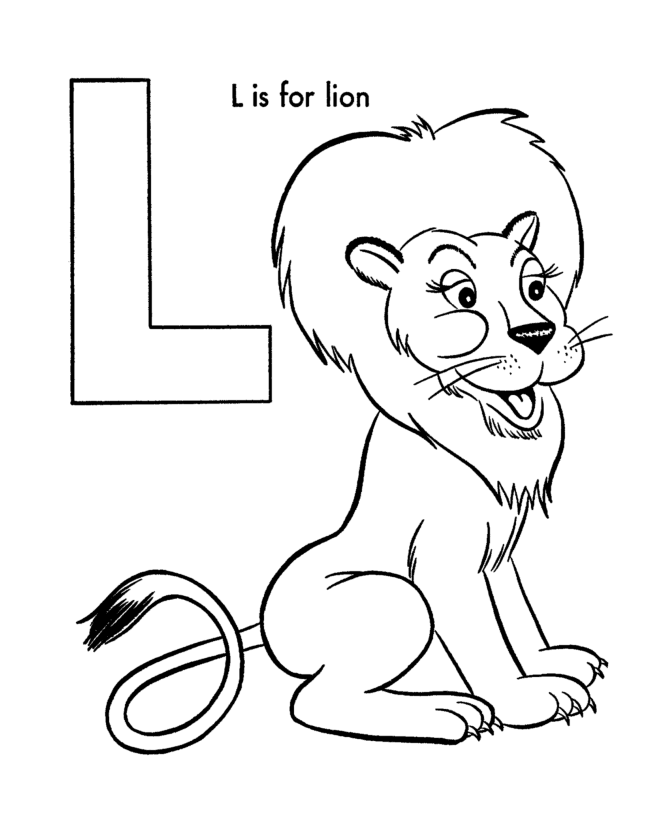 Lion Alphabet Coloring Pages