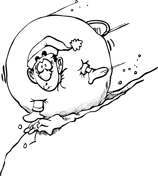 Man Snowballing Coloring Page