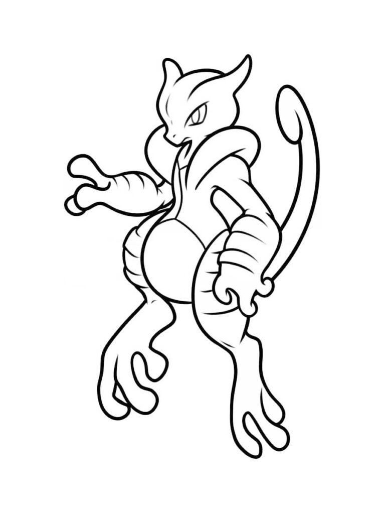 Mega Mewtwo Pokemon Coloring Page