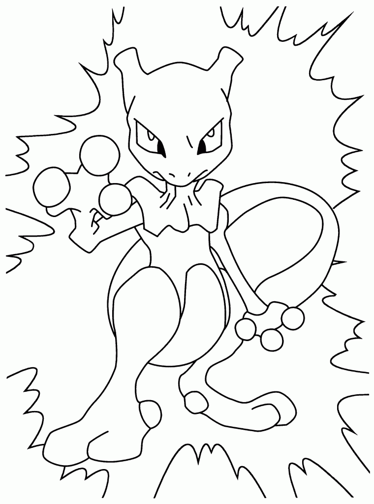 Mewtwo Pokemon Coloring Pages