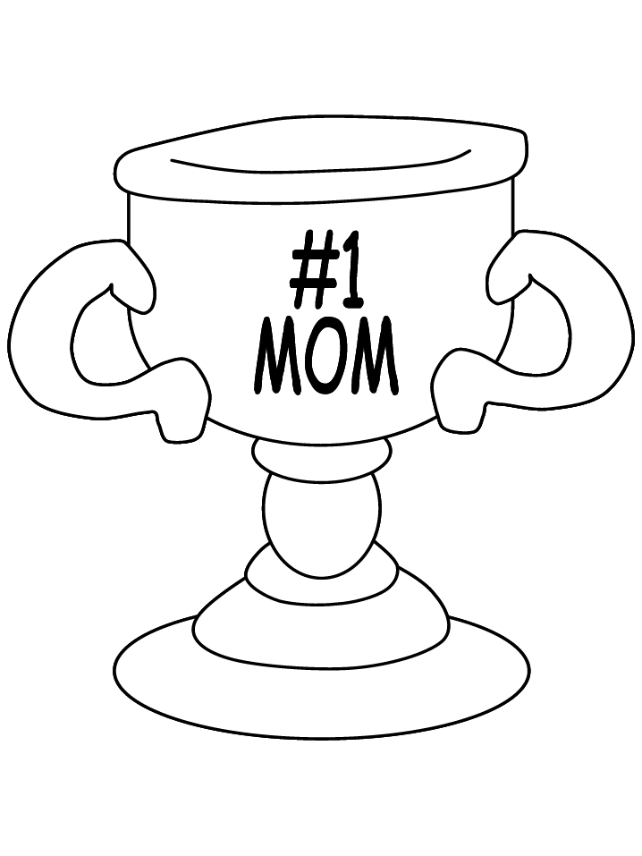 No 1 Mom Cup Coloring Page