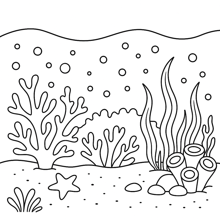 Ocean Reef Coloring Page