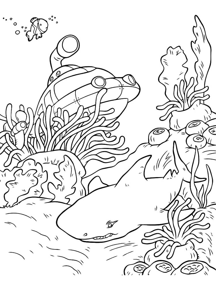 Ocean Scene Coloring Page