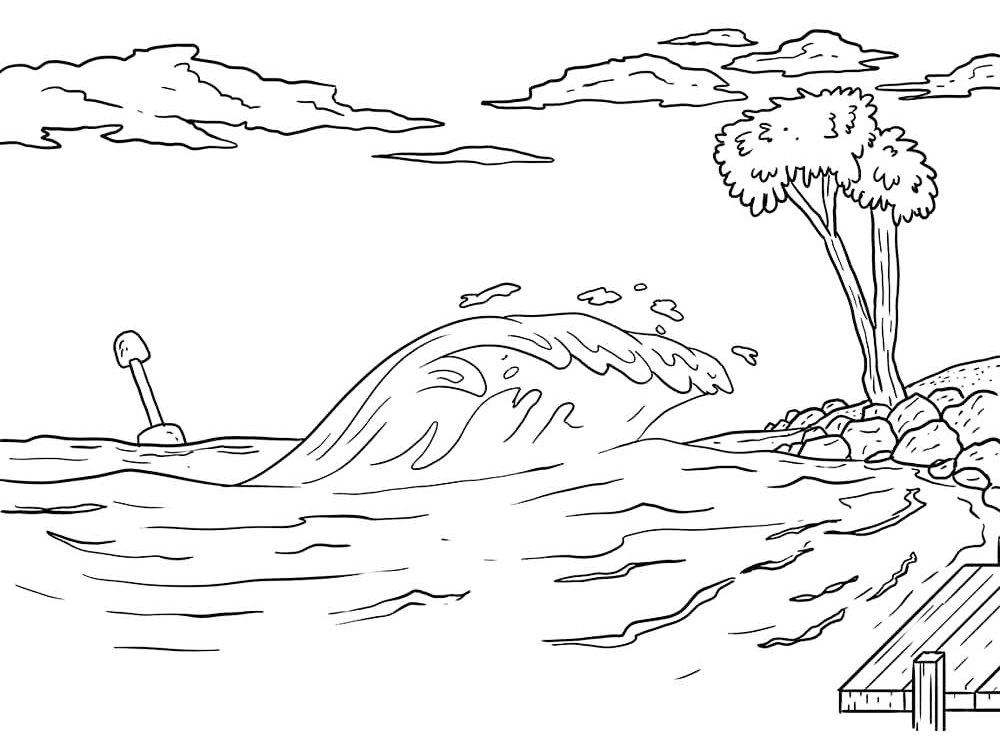 Ocean Wave Coloring Page