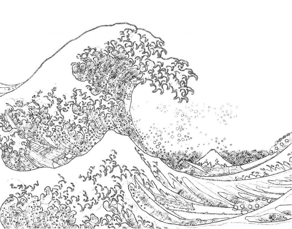 Ocean Wave Coloring Page