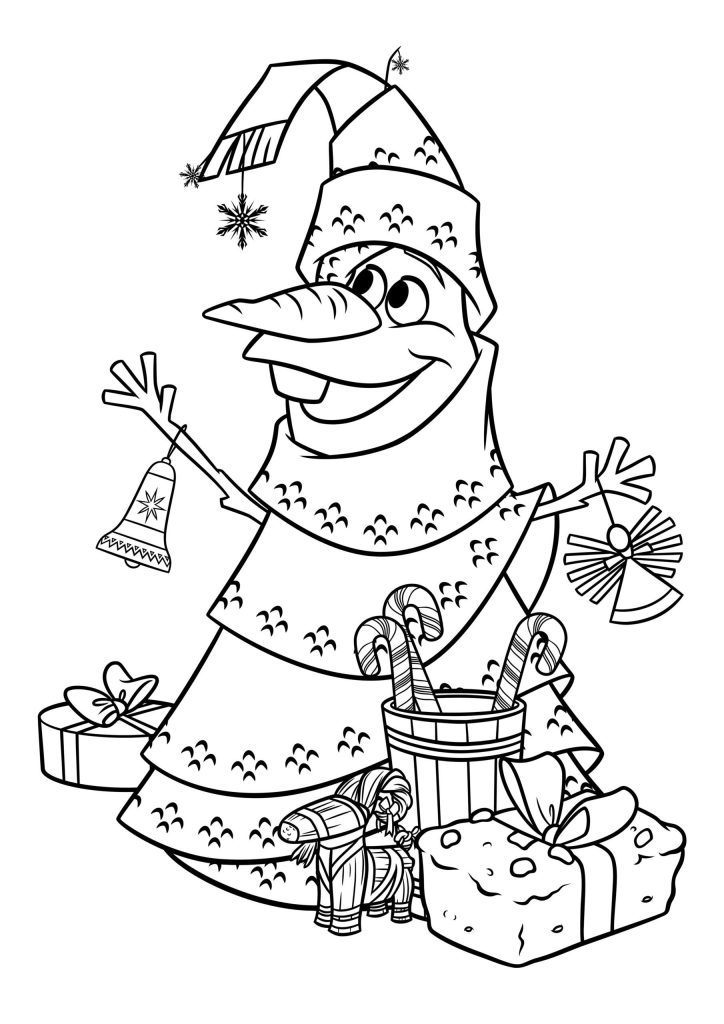 Olaf Is A Christmas Tree Coloring Page