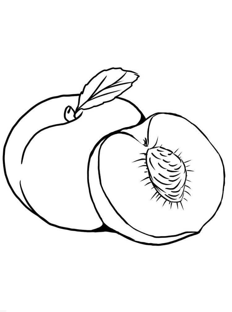 Peach Coloring Page