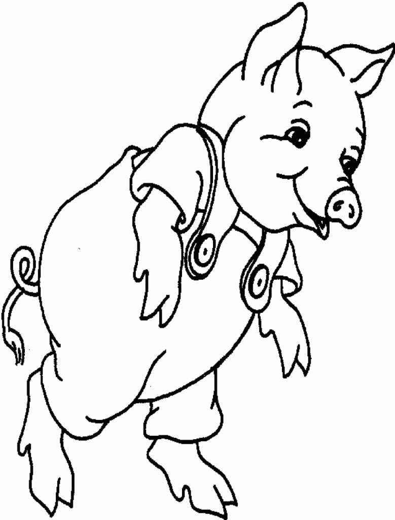 Printable Cute Pig Coloring Pages