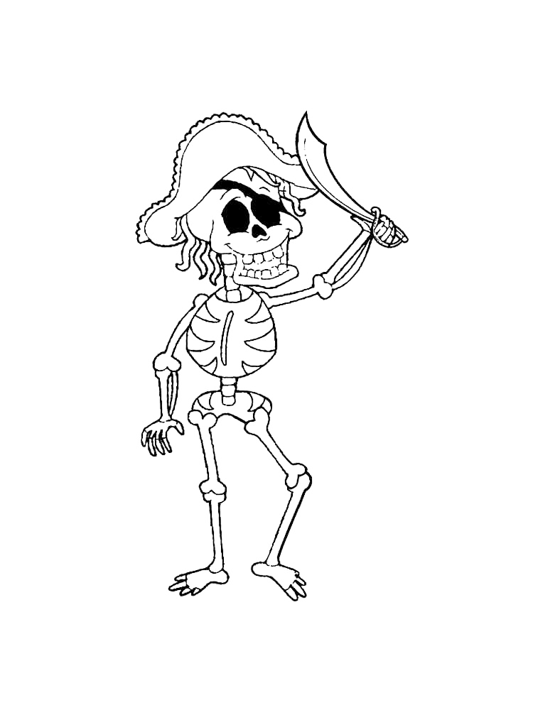 Pirate Skeleton Coloring Page