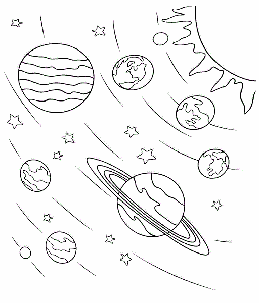 Planets Coloring Activity Sheet