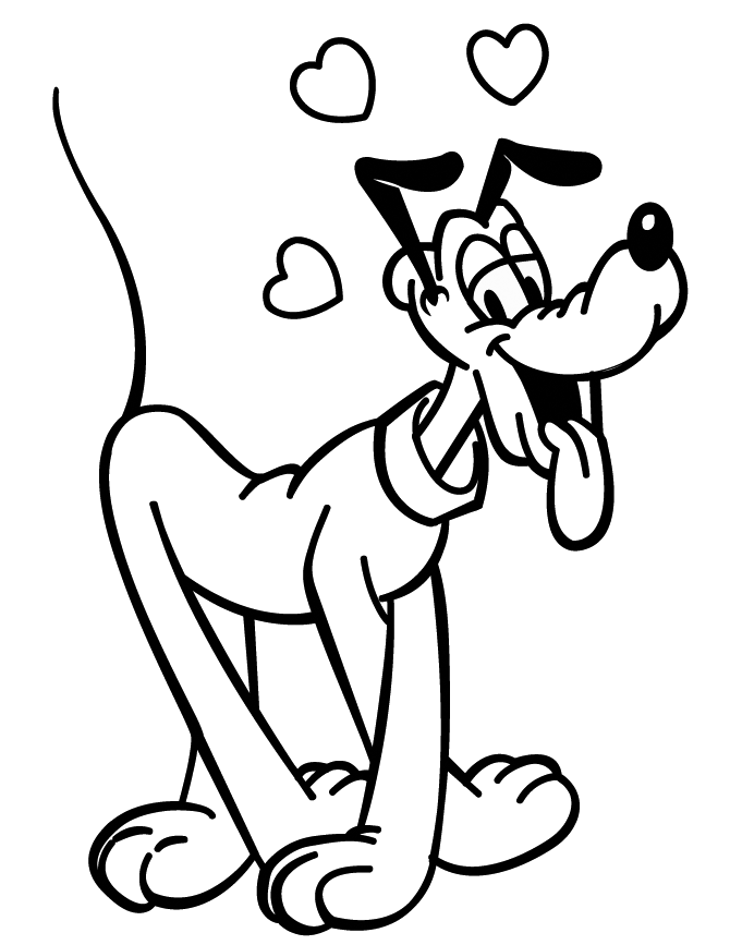 Pluto In Love Coloring Page