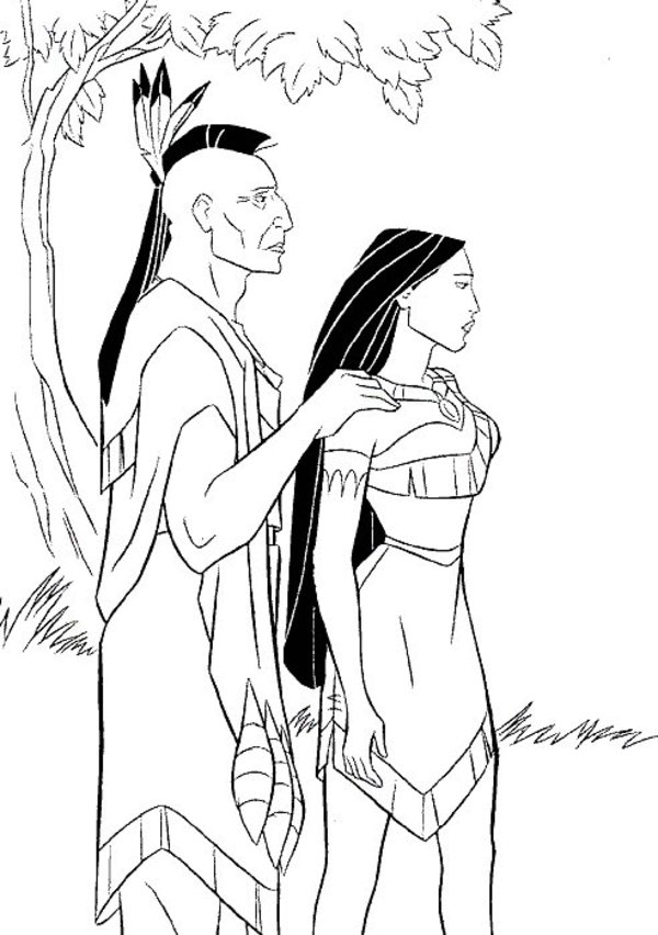Pocahontas and Kocoum Coloring Pages