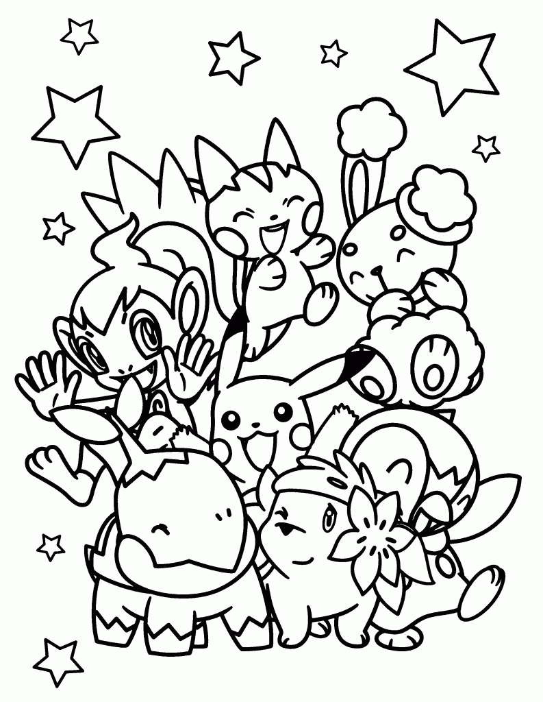 Pokemon Characters Coloring page