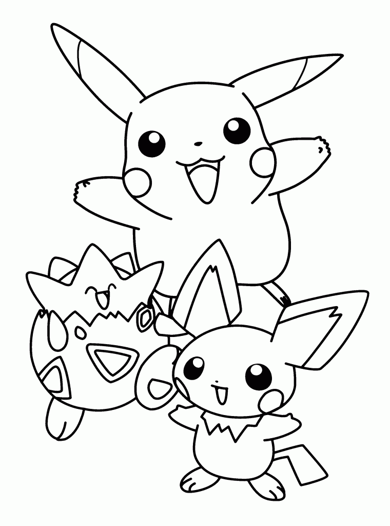 Pokemon Coloring Pages Pikachu and friends