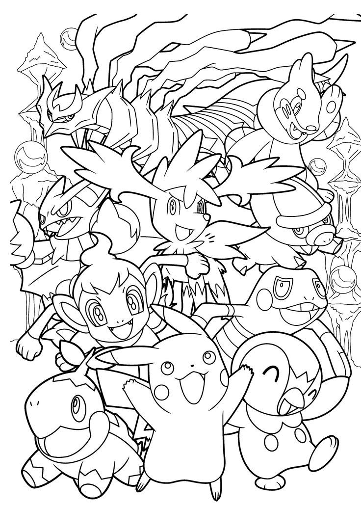 Pokemon Gen 4 Starters Coloring Page