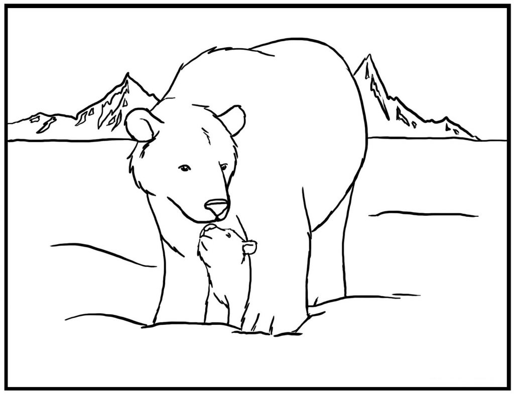 Polar Bear Coloring Pages Free