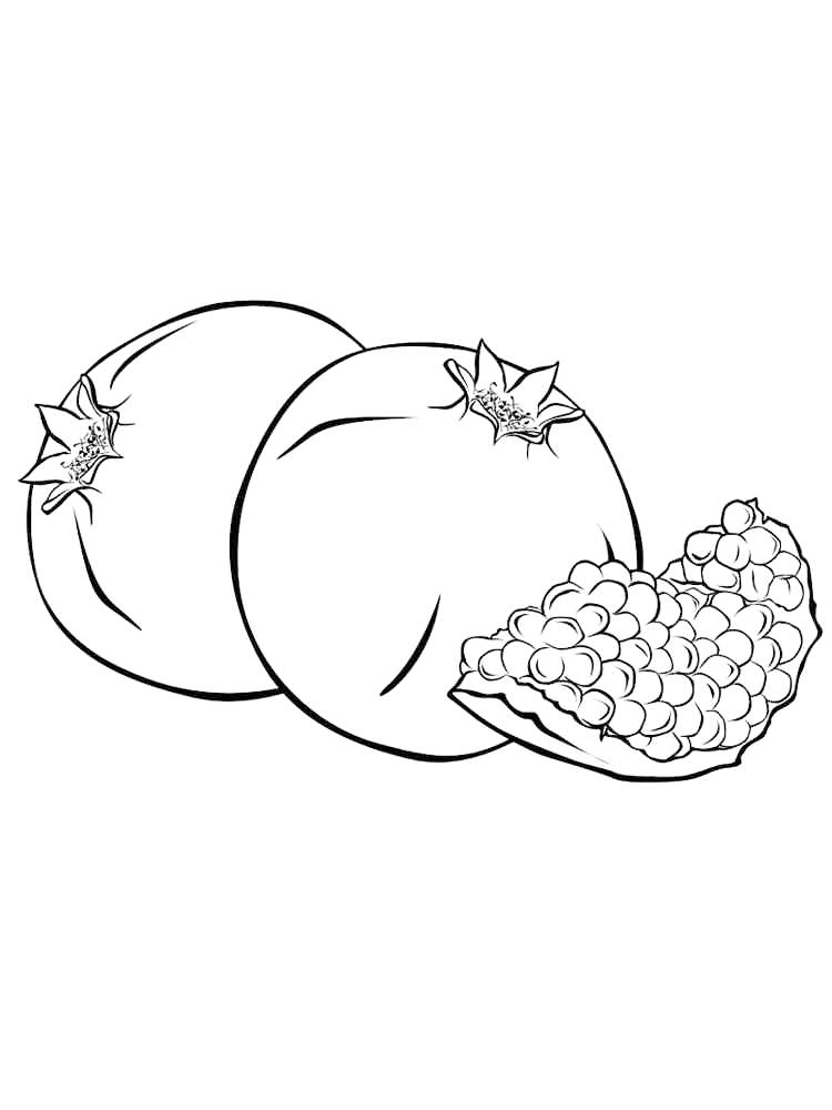 Pomegranate Fruit Coloring Page