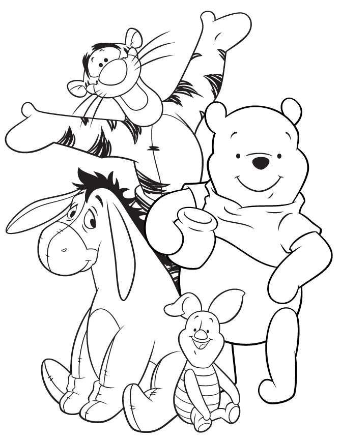 Pooh Characters Coloring Pages