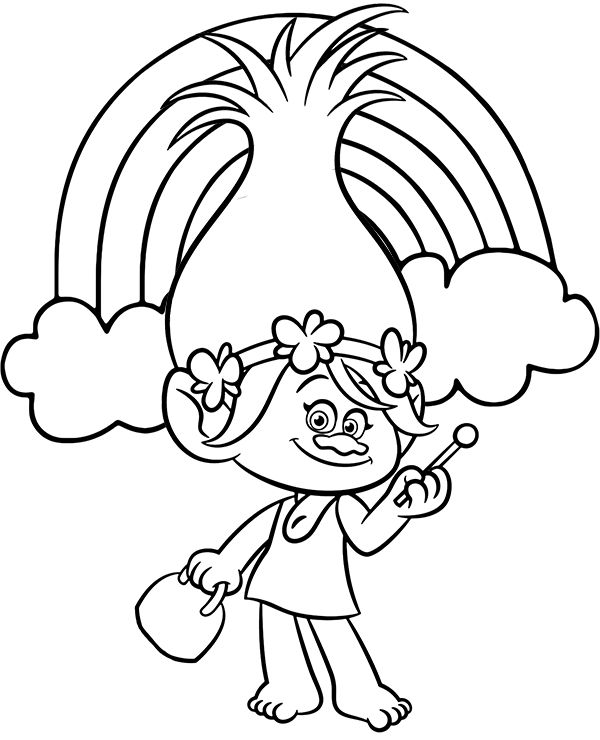 Poppys Rainbow Coloring Page