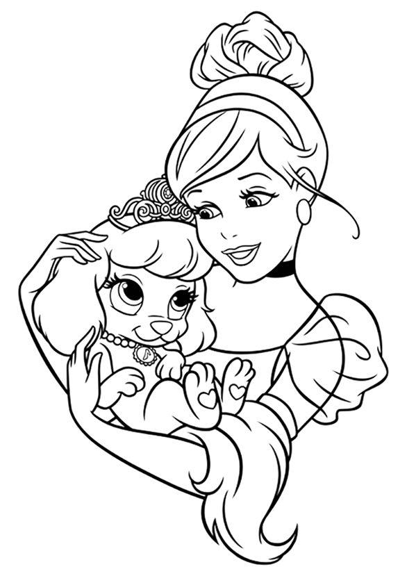 Princess Dog Coloring Page