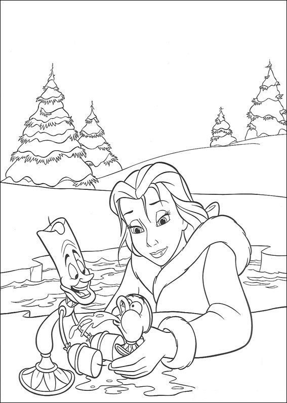 Printable Beauty and The Beast Coloring Pages For Kids
