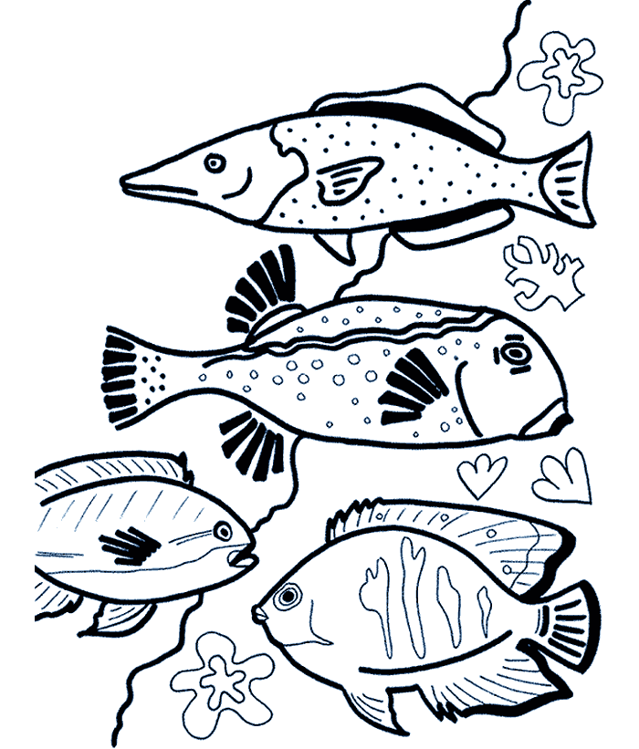 coral reef fish coloring pages