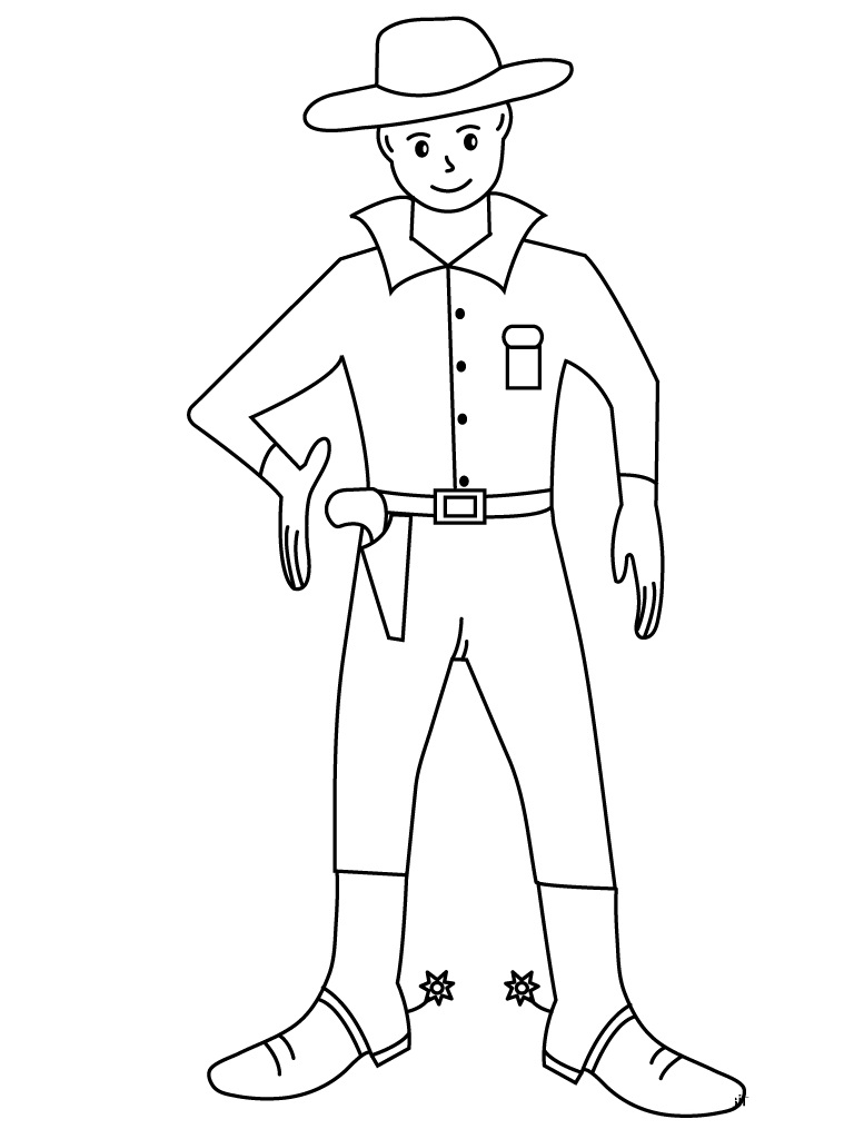 cowboy boots and hat coloring page