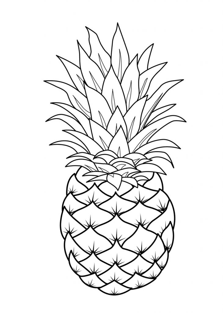Printable Fruit Pineapple Coloring Page