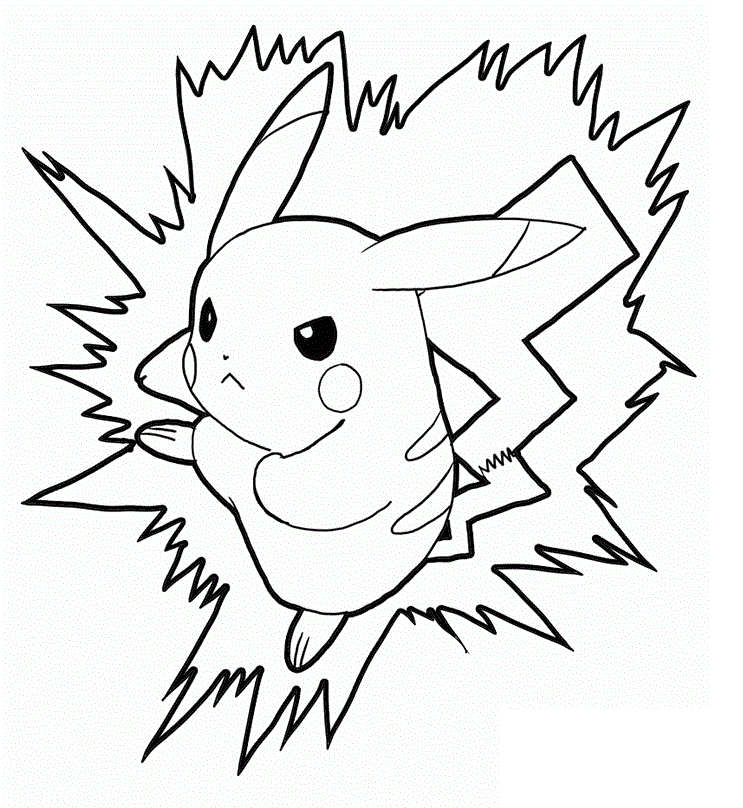 Printable Pikachu Color Pages For Kids