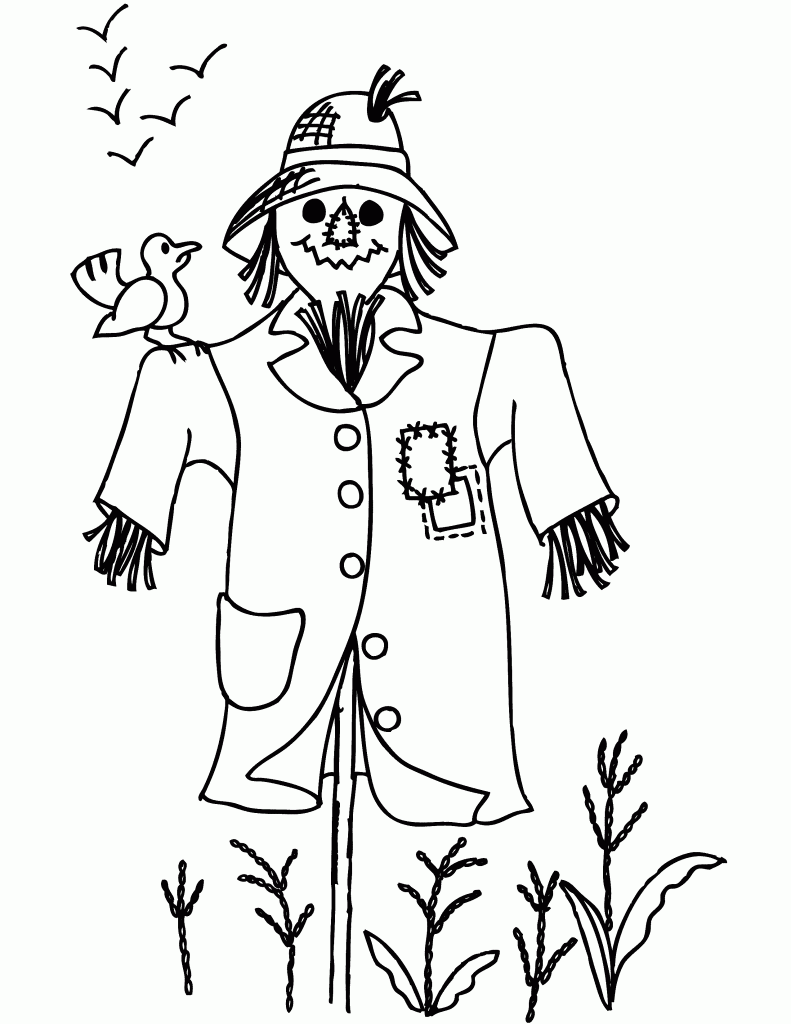 Printable Scarecrow Coloring Pages